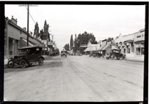 An undated black and white picture of downtown Bishop.