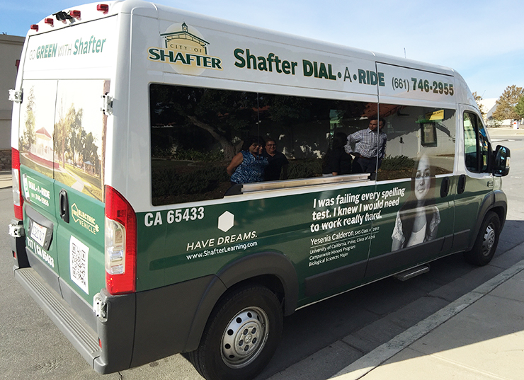 Photo of the Shafter Dial-A-Ride van.